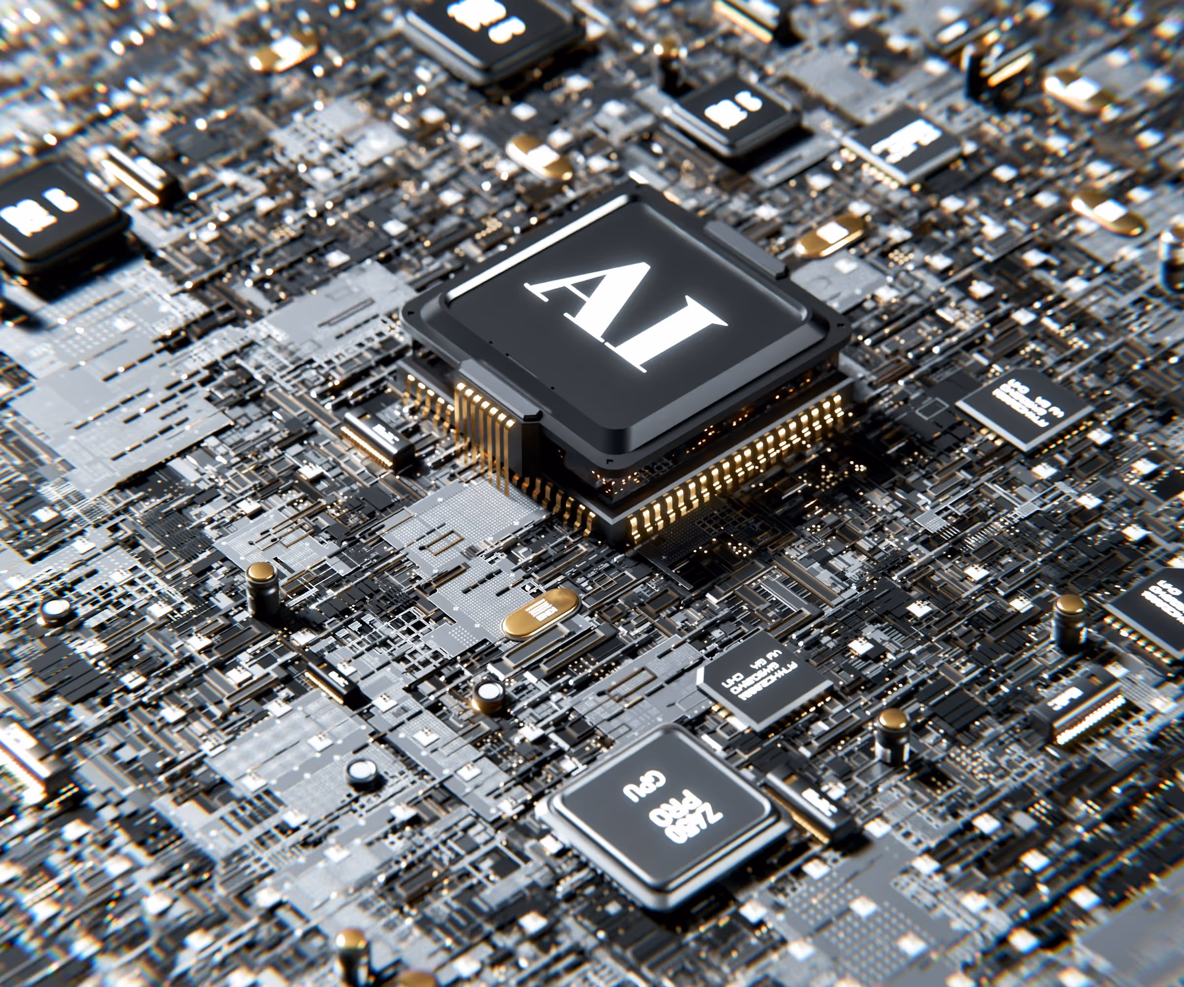 An AI chip on a circuit board — AI reshaping content marketing